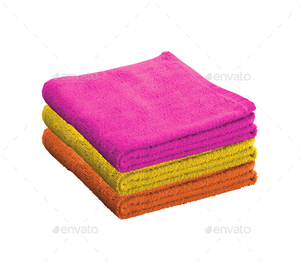 Bath towels isolated - Stock Photo - Images