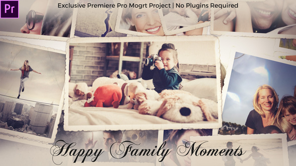 Photo Gallery - Happy Family Moments - Premiere Pro Mogrt Project