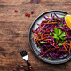 Coleslaw salad with red cabbage, carrot, parsley, pomegranate seeds and orange olive oil dressing - PhotoDune Item for Sale