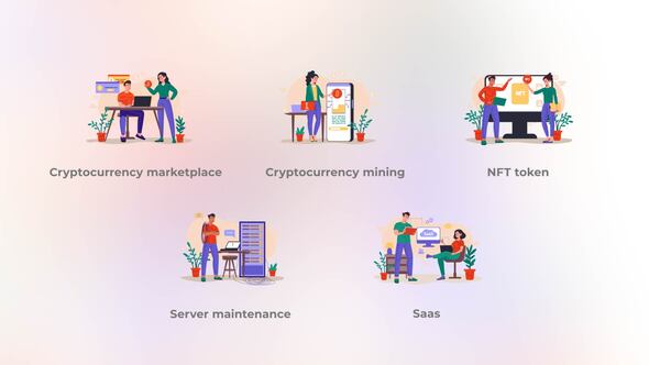 Cryptocurrency mining - Flat concept