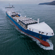 Aerial drone view of Large car cargo ship entering the port in Varna - PhotoDune Item for Sale
