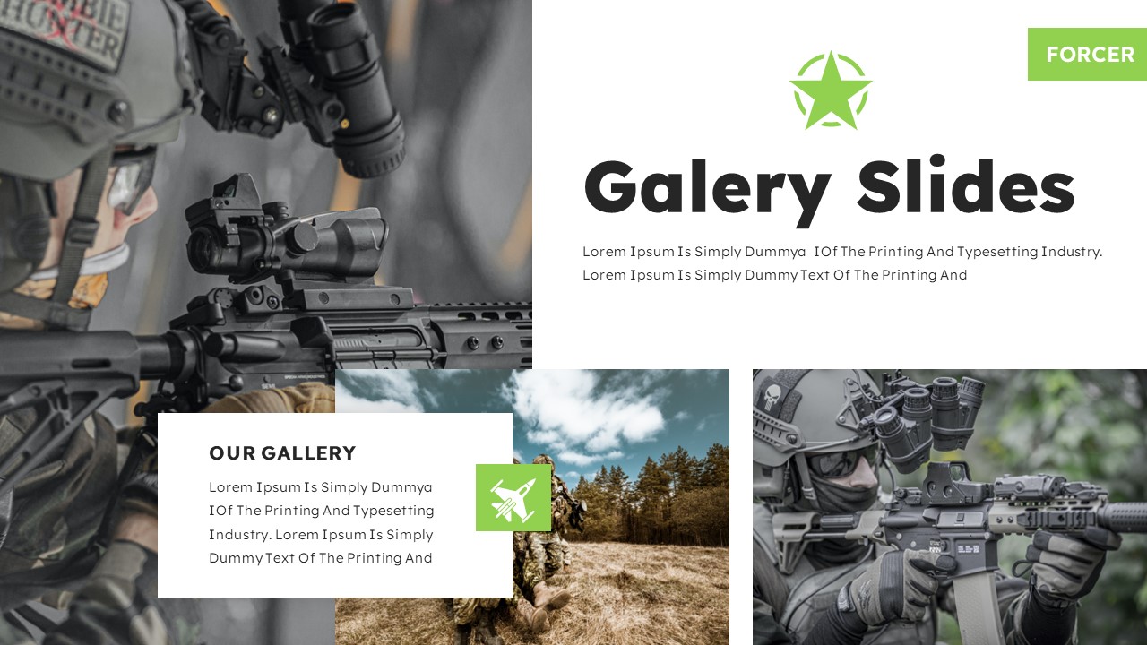 Forcer - Military & Army Powerpoint Template, Presentation Templates