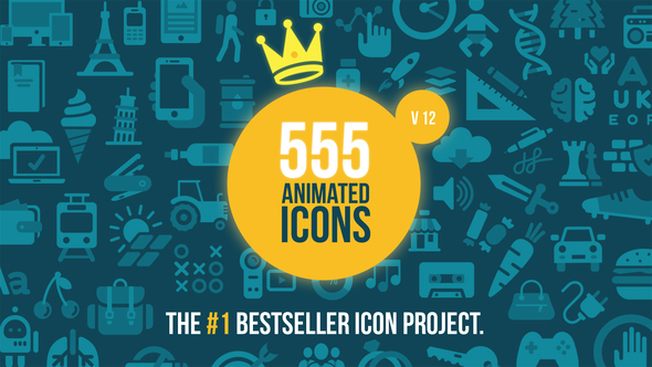 555 Animated Icons Video Displays template preview