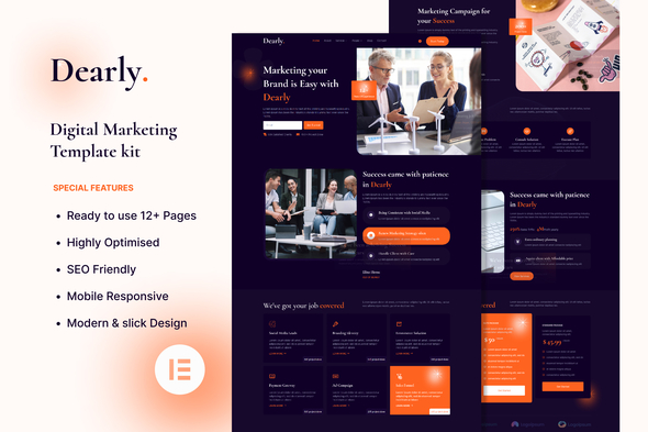 Dearly - Digital Marketing Agency Elementor Template Kit