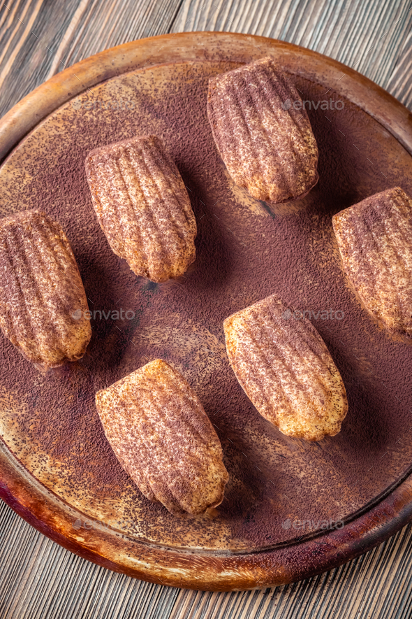 Madeleines - French small sponge cakes - Stock Photo - Images