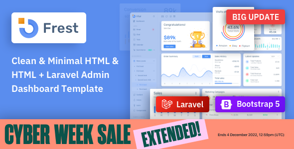Download Frest - Bootstrap 5 HTML & Laravel Admin Dashboard Template