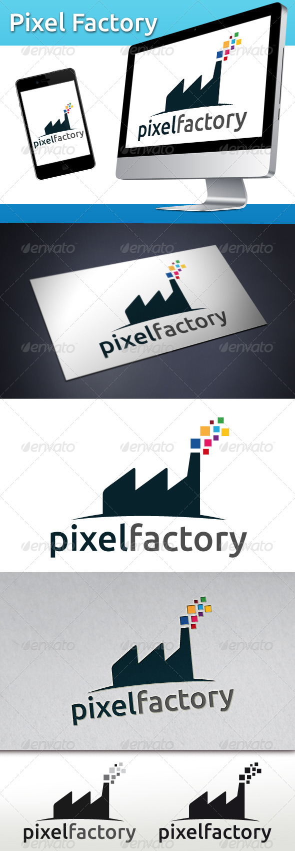Pixel Factory Logo - Buildings Logo Templates