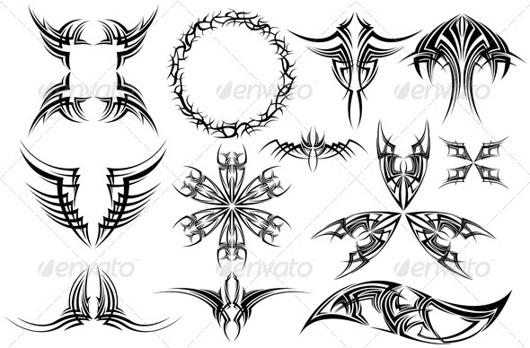Design Elements Collection - Tattoos Vectors