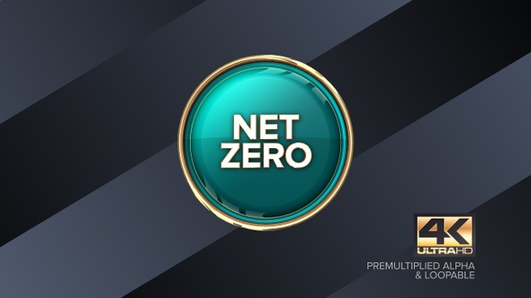 Net Zero Rotating Sign 4K Looping Design Element