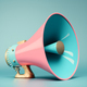 Retro loudspeaker on pastel background. Promotion marketing concept - PhotoDune Item for Sale