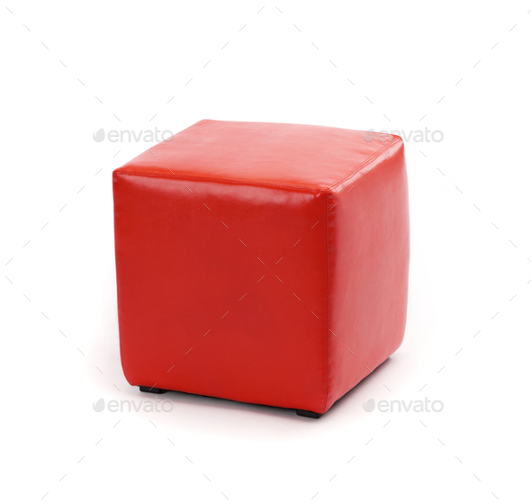 red leather foot stool ottoman