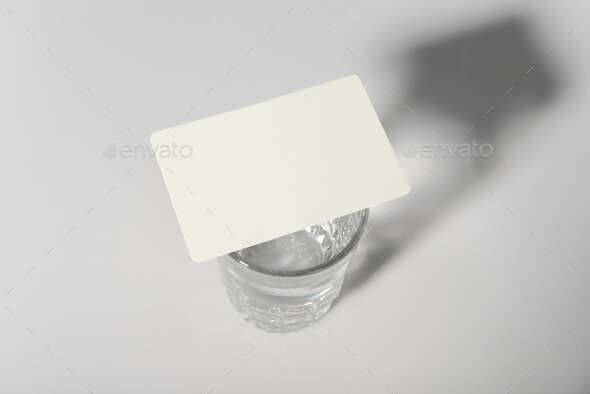 Mockup business card on white background. Template for branding identity and company name.
