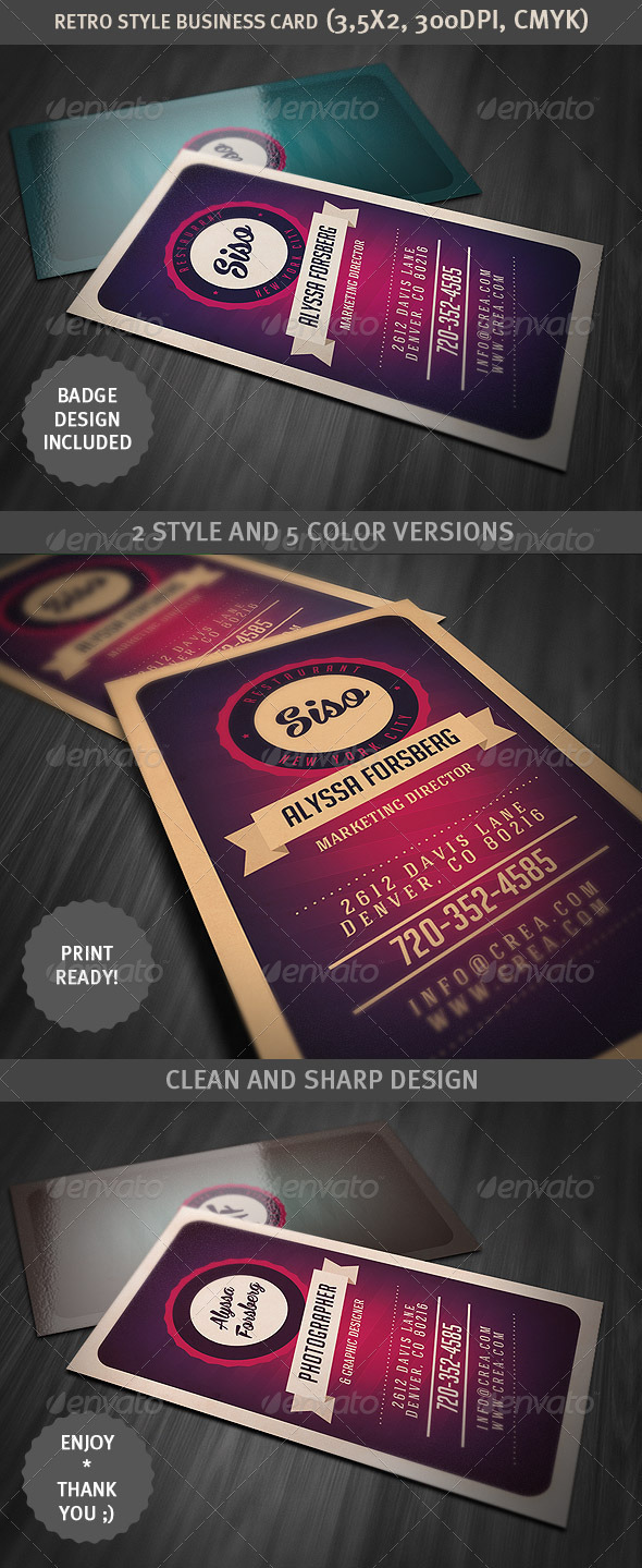 Retro Style Business Card - Retro/Vintage Business Cards