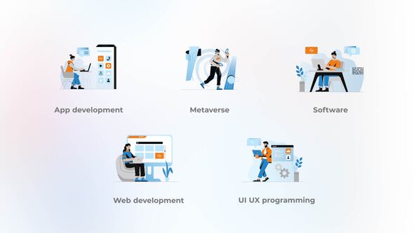 Software developer - Flat blue concepts