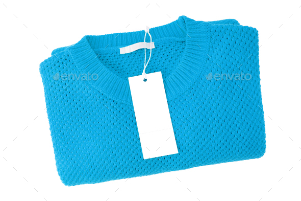 Blank White Rectangular Clothing Tag, Label Mockup Template on