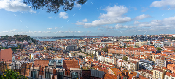 Panoramic Aerial View From Miradouro Da Nossa Senhora Do Monte 