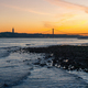 Tagus River at sunset with 25 de Abril Bridge and Sanctuary of Christ the King - Lisbon, Portugal - PhotoDune Item for Sale