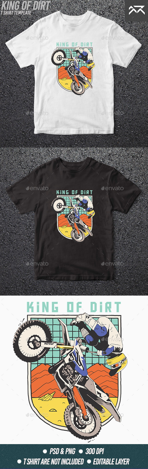 [DOWNLOAD]King of Dirt T-shirt Design Template