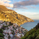 Touristic Town, Positano, on Rocky Cliffs and Mountain Landscape by the Sea. Amalfi Coast, Italy. - PhotoDune Item for Sale