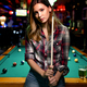 Young beautiful girl is playing billiards. Pleasant pastime, rest, entertainment. - PhotoDune Item for Sale