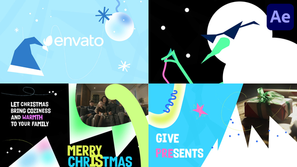 Stylish Christmas Greetings Slideshow for After Effects