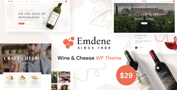 Emdene  Wine & Cheese WordPress Theme