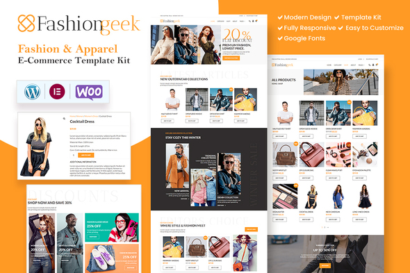 Fashion Geek - WooCommerce Fashion Elementor Pro Template Kit