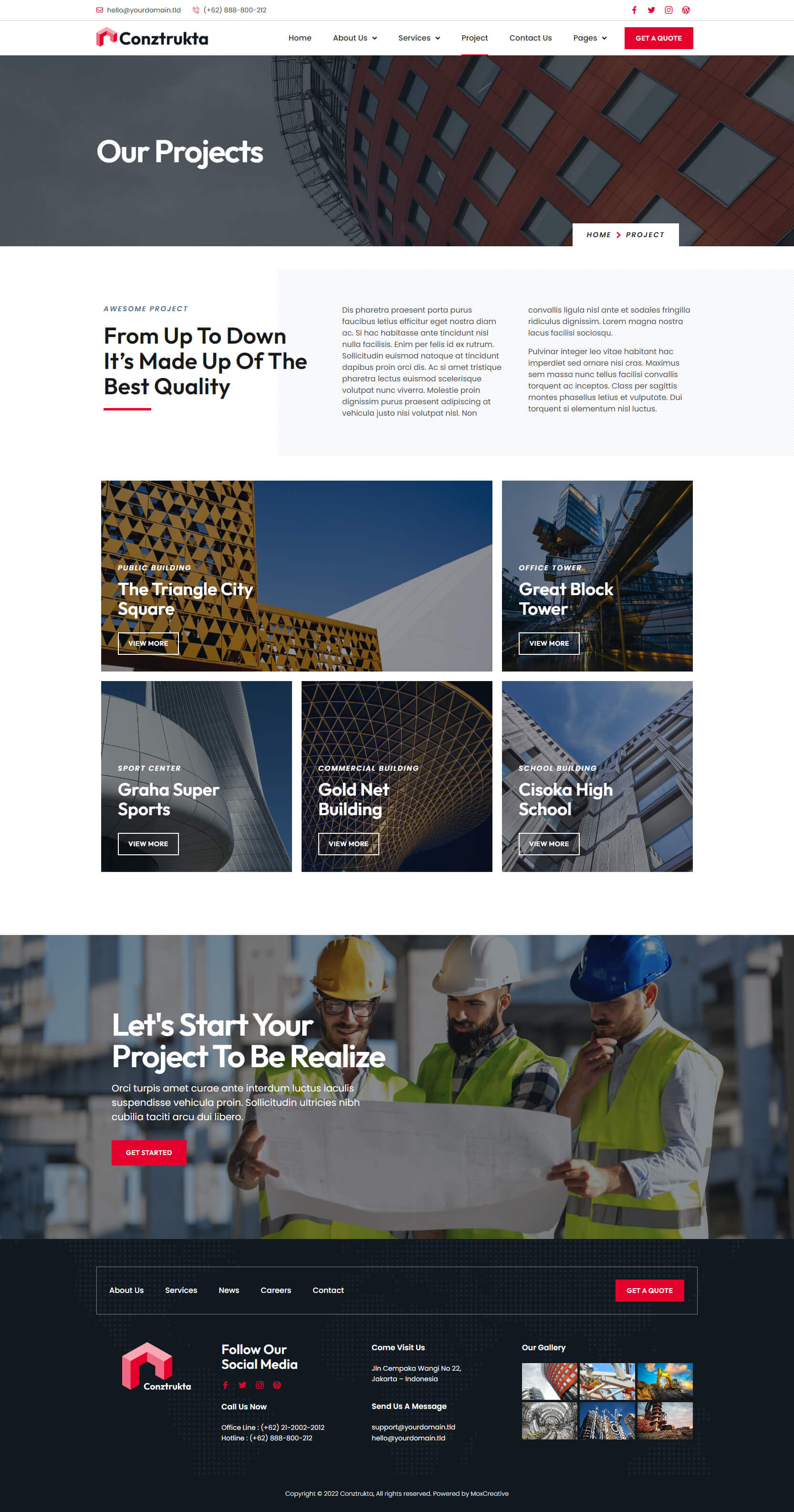 Conztrukta - Construction Service Elementor Template Kit by moxcreative