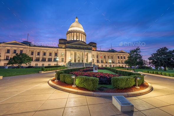 Little Rock, Arkansas, USA at the State Capitol and Park - Stock Photo - Images