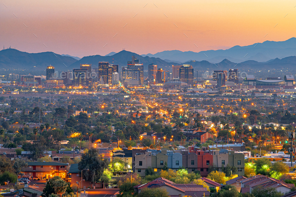 Phoenix, Arizona, USA downtown cityscape - Stock Photo - Images