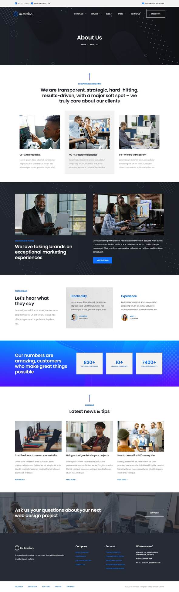 UiDevelop - Web Design Agency Elementor Template Kit