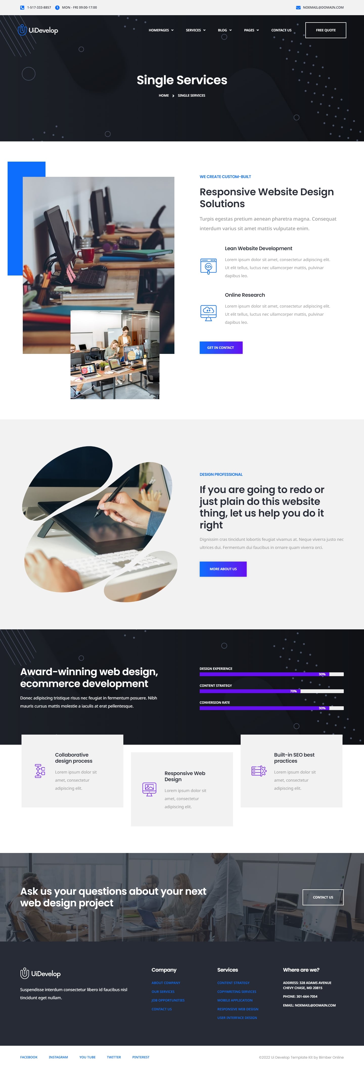 UiDevelop - Web Design Agency Elementor Template Kit by BimberOnline