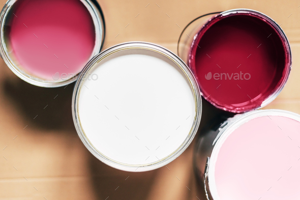 Wall paint cans - Stock Photo - Images