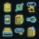 Request Icons Set Vector Neon, Vectors | GraphicRiver