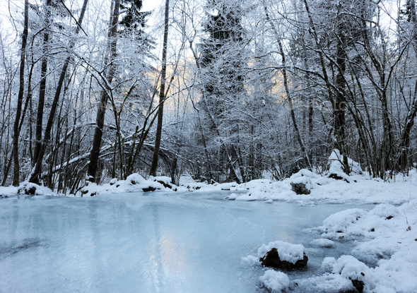 Frozen river - Stock Photo - Images