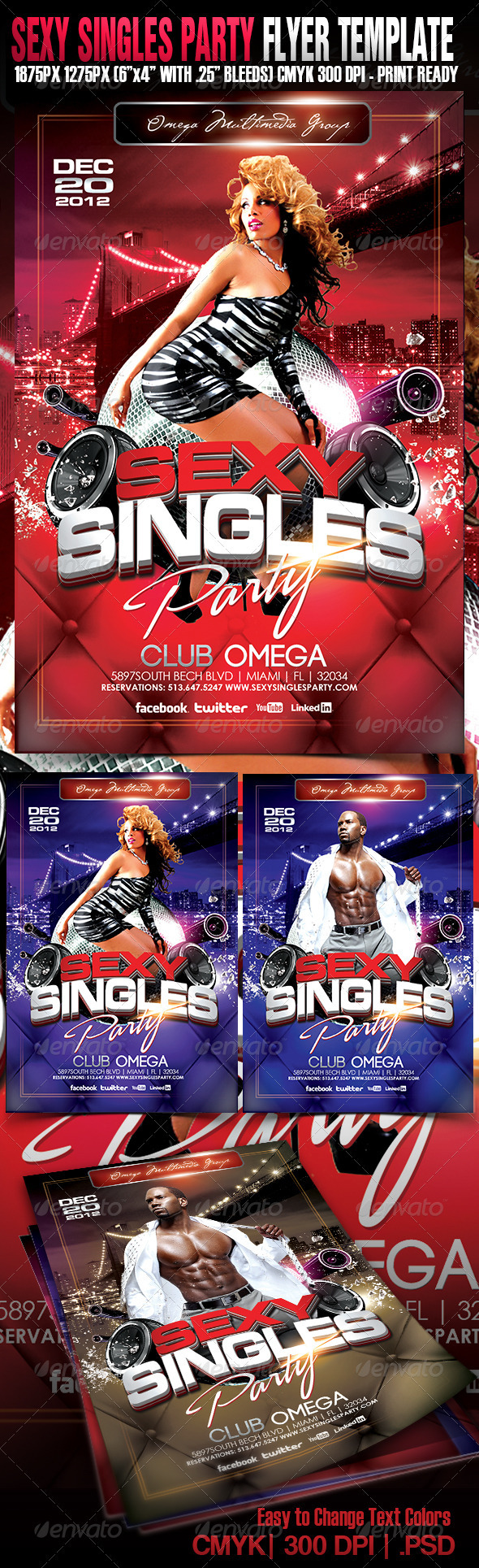 Sexy Singles Party - Events Flyers