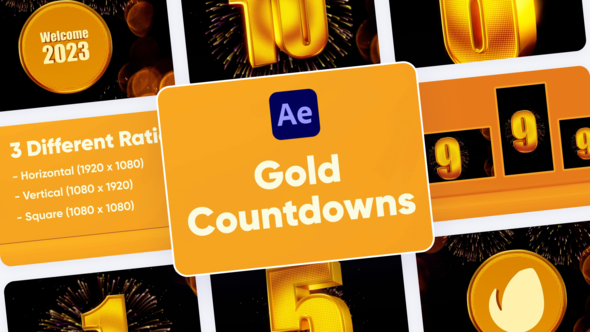 Gold Countdown For After Effects