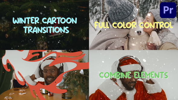 Winter Cartoon Transitions | Premiere Pro MOGRT