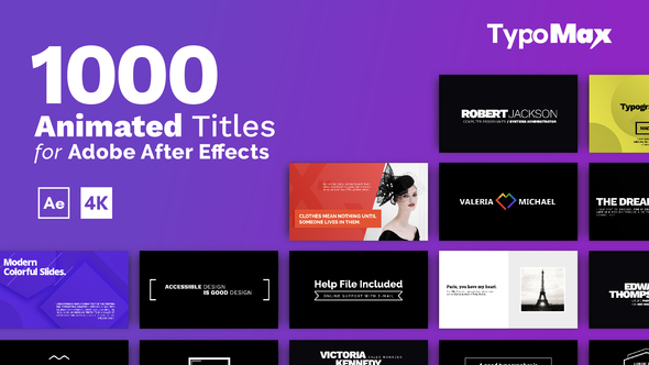 TypoMax - 1000 Animated Titles for After Effects