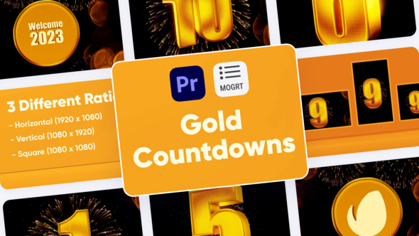 Gold Countdown For Premiere Pro