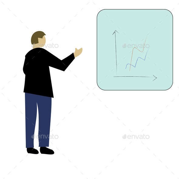Businessman with graph - Stock Photo - Images