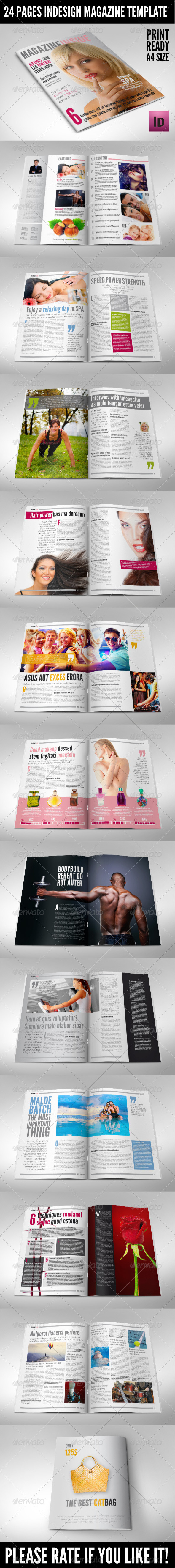 24 Pages Magazine InDesign Template - Magazines Print Templates