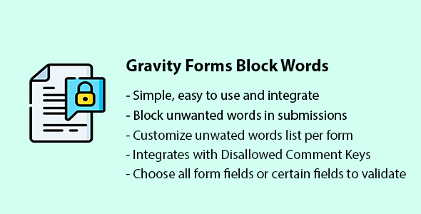 Gravity Forms Block Words