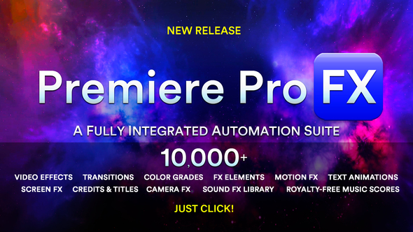 Premiere Pro FX Plugin Extension of Video Effects - Transitions - Animations  - Sounds - Music by PHANTAZMA