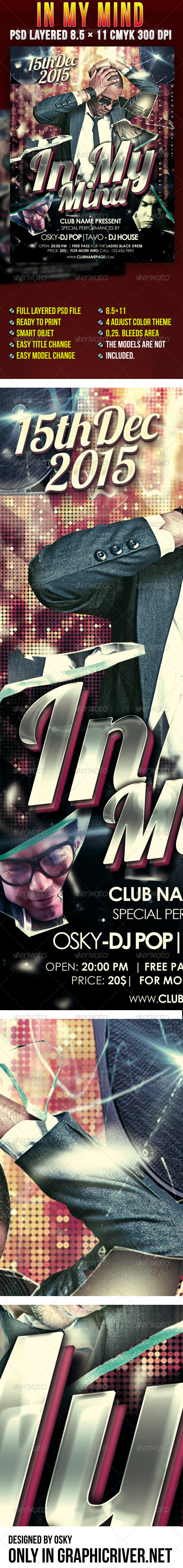 In My Mind Flyer Template - Clubs & Parties Events