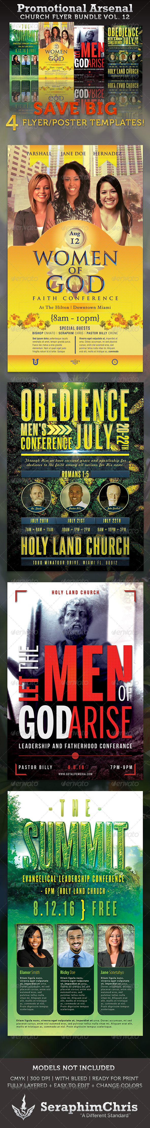Promotional Arsenal Church Flyer Bundle 12 - Church Flyers