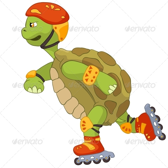 Funny Turtle. Roller. - Animals Characters