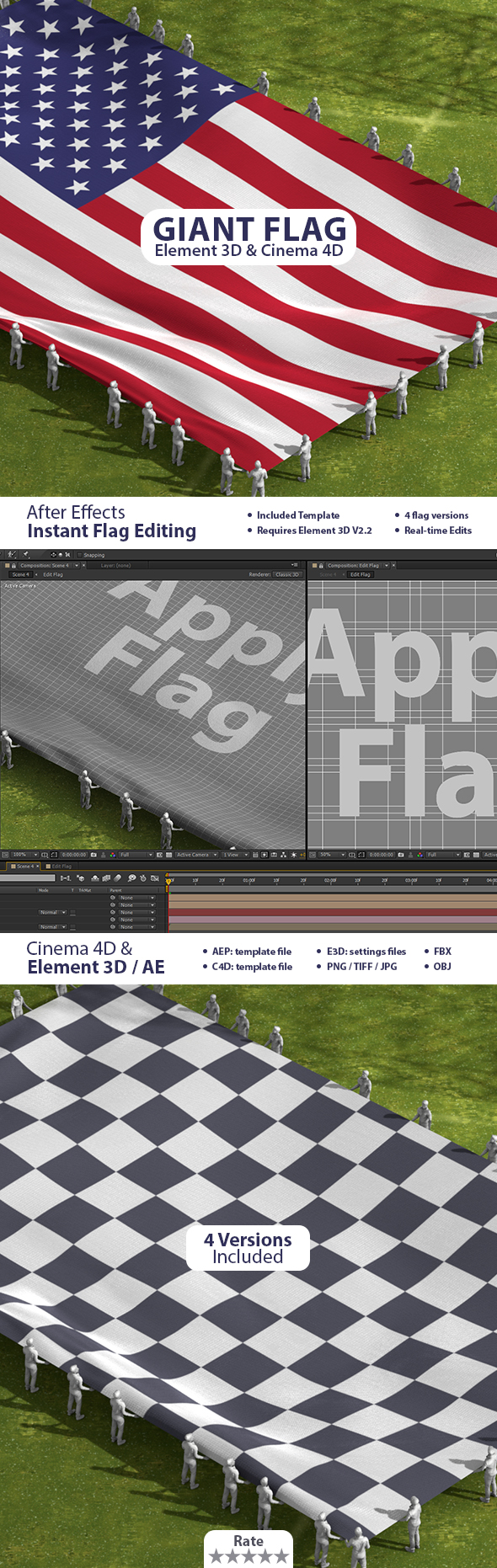 [DOWNLOAD]People Holding Giant Flag in Stadium for Cinema 4D - After Effects