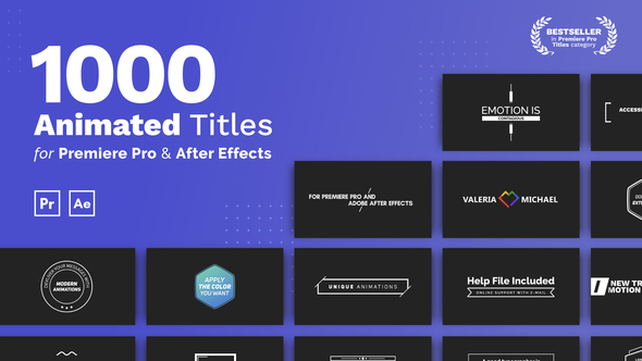 Mogrt Titles - 1000 Animated Titles for Premiere Pro & After Effects