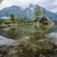 Hintersee Lake with reflection of Watzmann mountain peaks. Ramsau Berchtesgaden Bavaria, Germany - PhotoDune Item for Sale